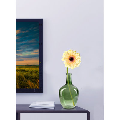 Vase en verre Red Barrel Studio®, vase de plancher rétro, contenant floral à longues tiges, centre de table décoratif pour table basse, bureau, mariage, événements, diamètre de 7,48 po et hauteur de 12,2 po
