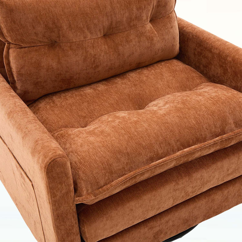Mid Century Modern Swivel Barrel Chair, Brown
