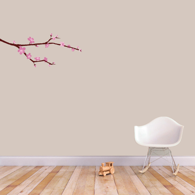 Adhésif décoratif cerisier en fleurs, H 10 po x l 24 po