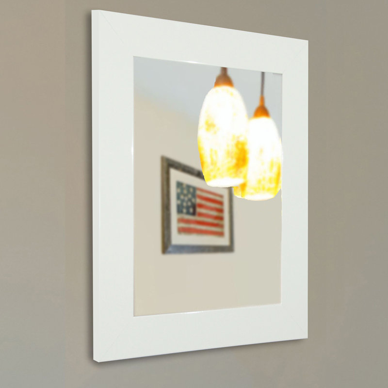 Dematteo Flat Wall Mirror, 25.5" H x 21.5" W, White