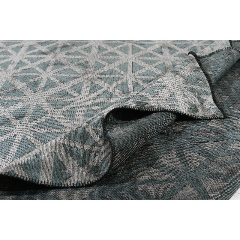 Rapture Gray Geometric Luxury Area Rug, Rectangle 7'10" x 9'10"