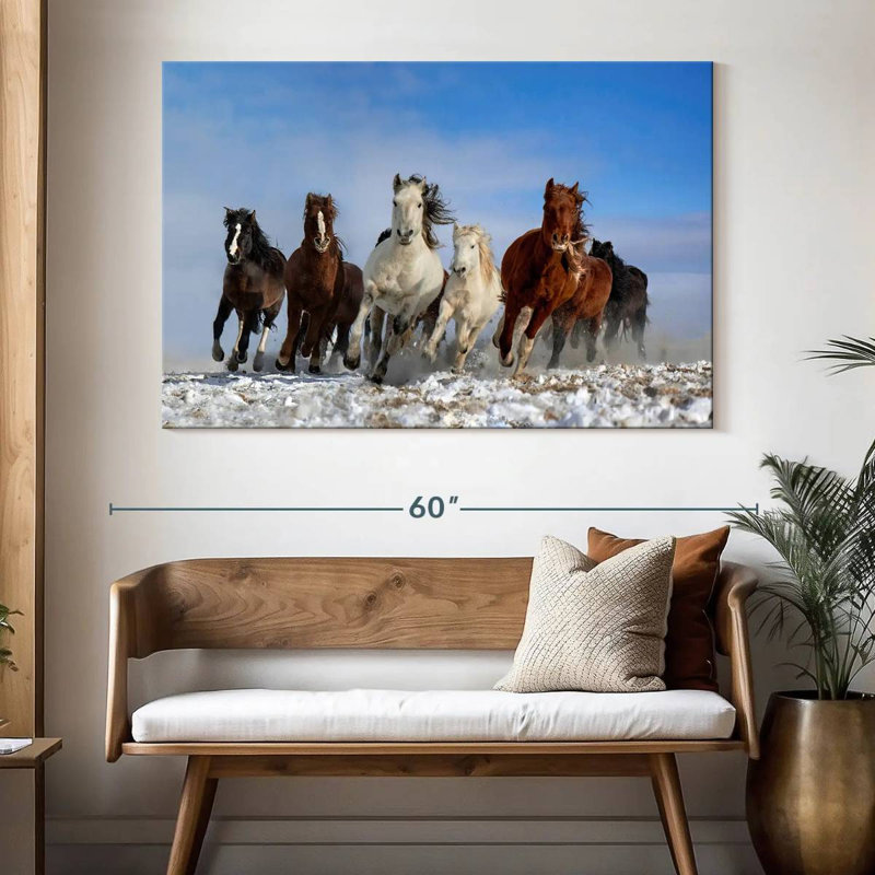Brampt, chevaux de Mongolie, H 34 po x l 51 po