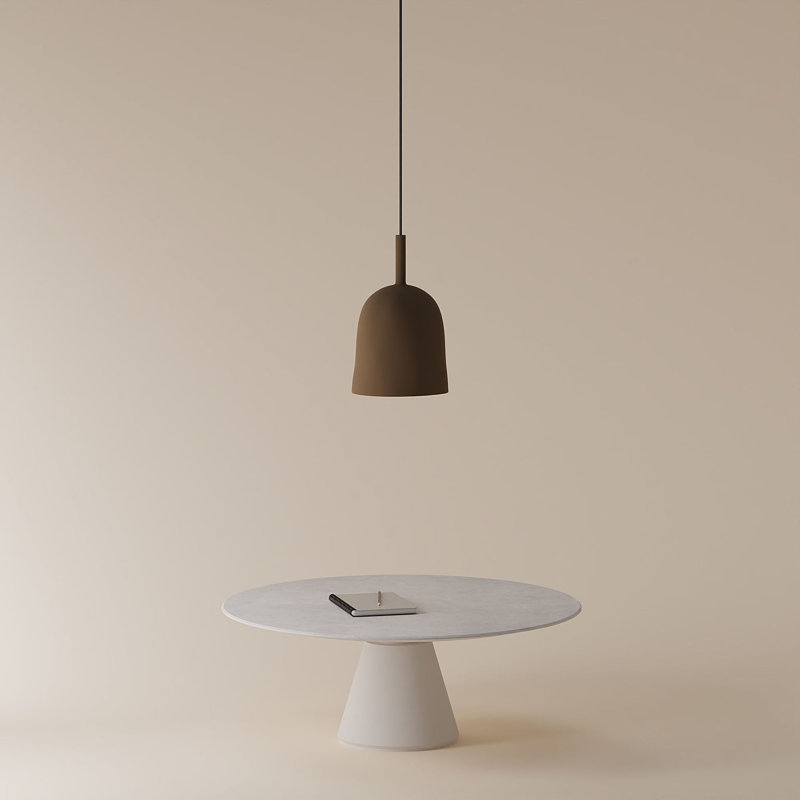 Vessel Pendant Light, Walnut, 21.5'' H x 9'' W x 9'' D, Black