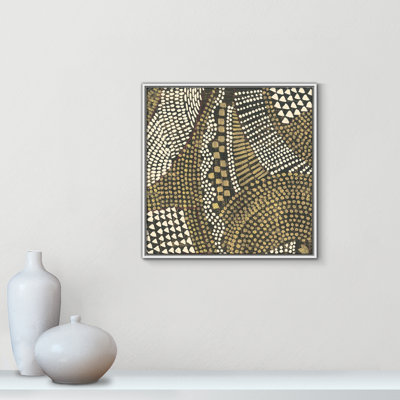 «Reaching Gold II», peinture sur toile à cadre flottant