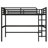 Metal Queen Size Loft Bed with Power Outlet and LED Lighted, Space-Saving, Noise Reduced, Black