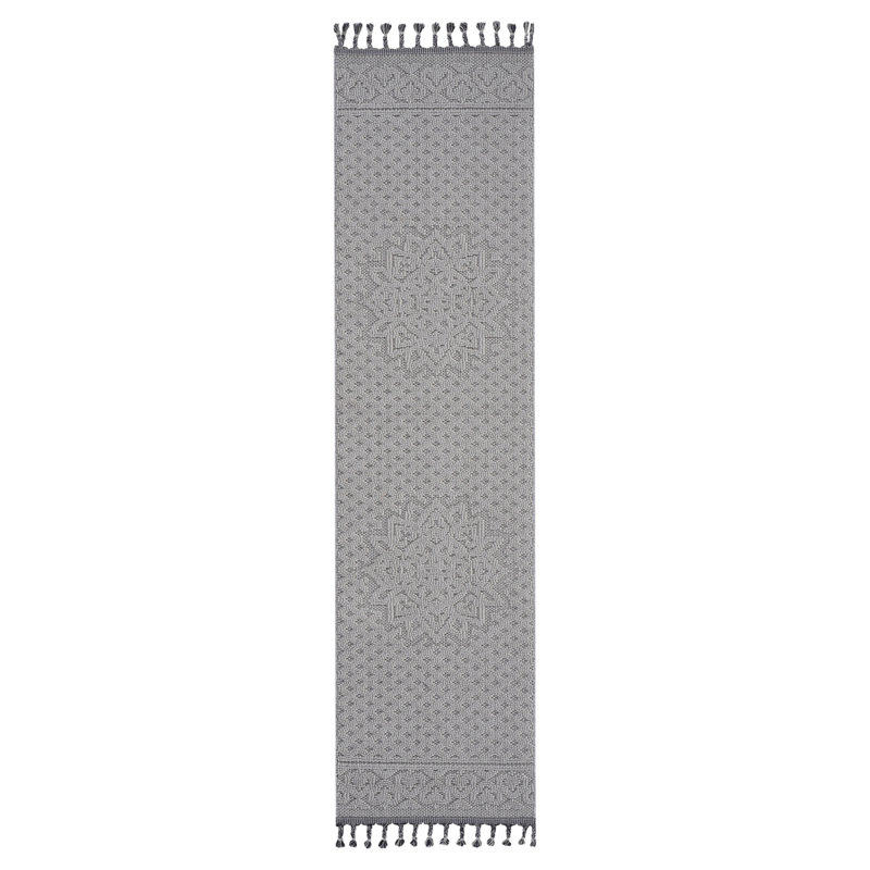 Guros Collection 2X8 White / Ivory / Medallion Indoor / Outdoor Runner Rug, Runner 2'2" x 8'