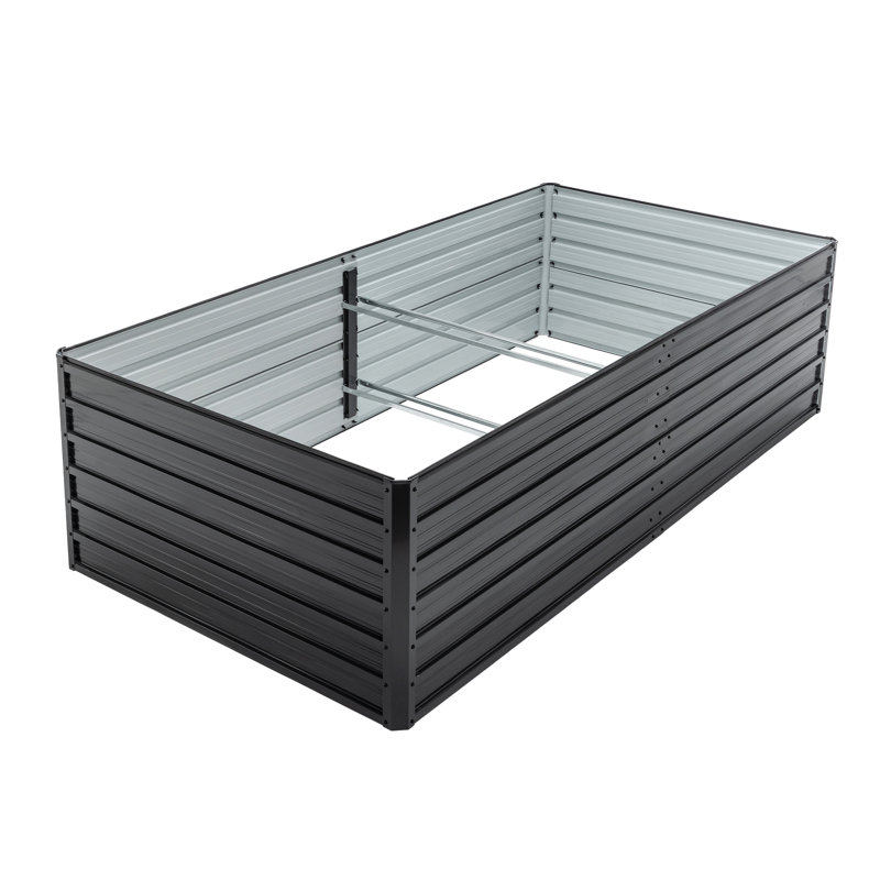 8X4x2ft Outdoor Metal Raised Garden Bed, Deep Root Planter Box For Vegetables, Flowers, Herbs, And Succulents W/ 481Gallon Capacity - Black