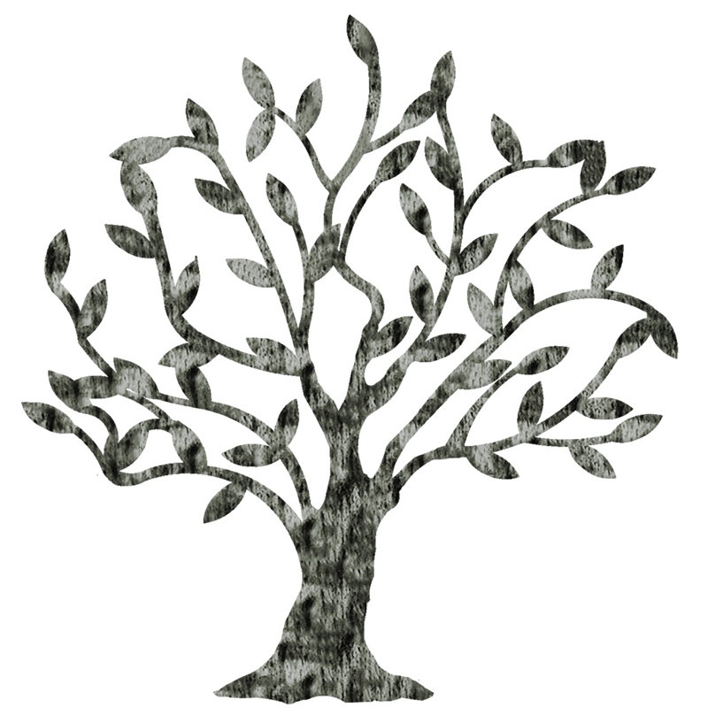 Meyerdirk Art, arbre contemporain en acier, sculpture industrielle en métal organique, Acier vieilli