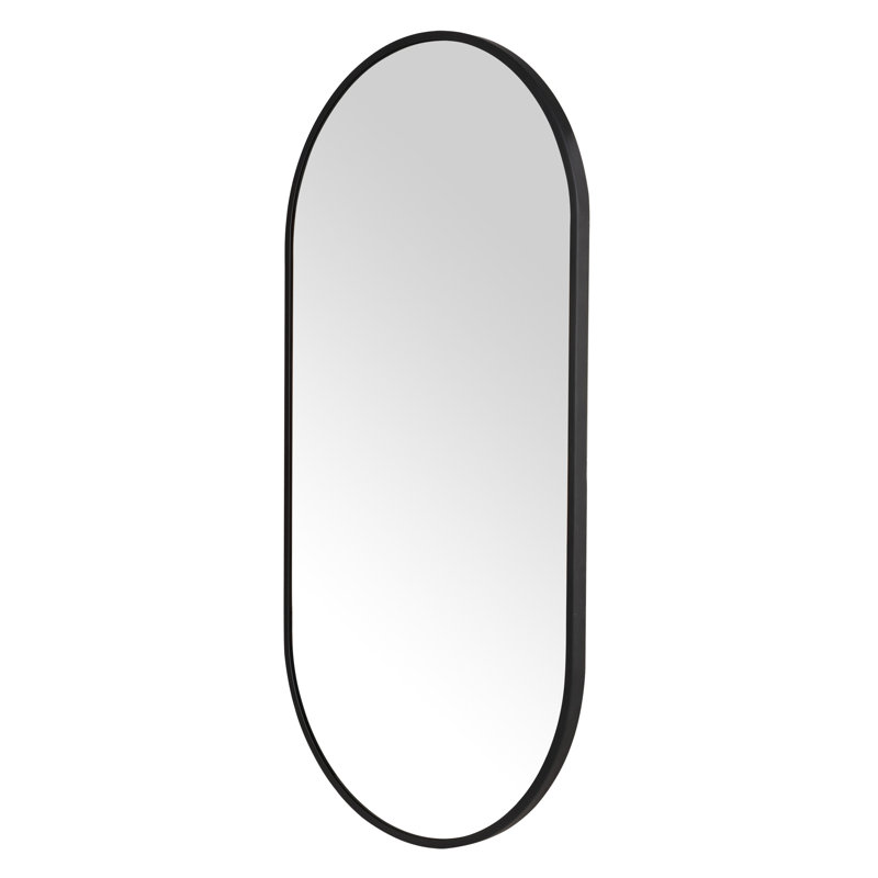 Metal Framed Oval Wall Mirror, 40" x 20"