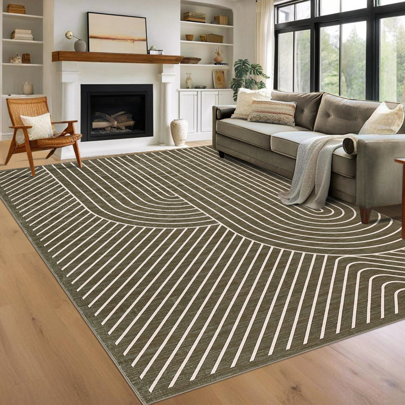 Area Rugs for Living Room Bedroom Rugs Geometric Non-Slip Modern Rug Stain Resistant Carpets for Office Nursery Dining Room