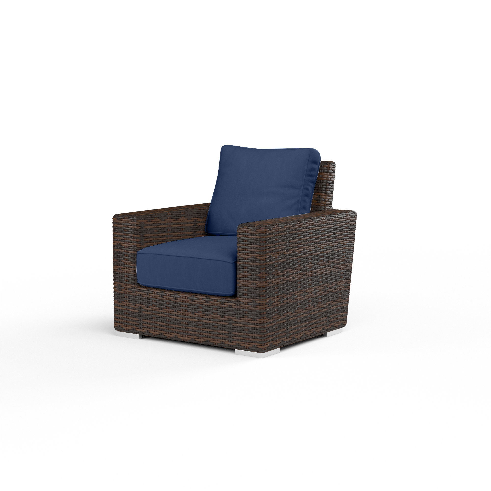 Naomie Patio Chair with Sunbrella® Cushion, Driftwood, Spectrum Indigo Sunbrella®