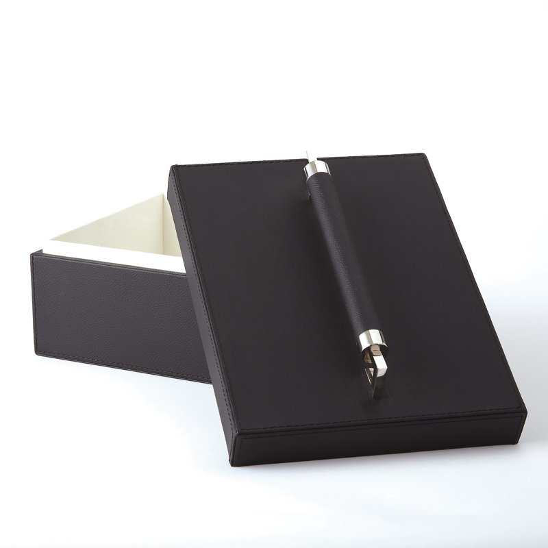 Wrapped Leather Handle Box, Black