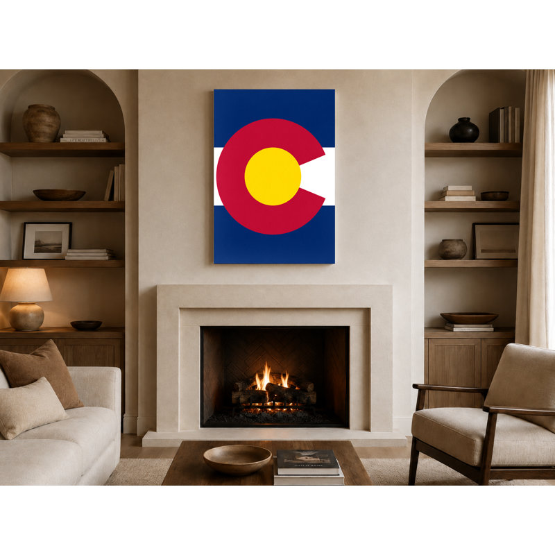 Colorado State Flag - Portrait, art mural sur toile, 11" W x 14" H