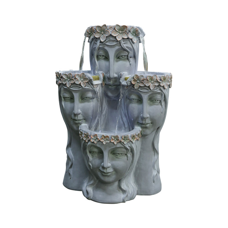 Resin Multi-Tier Flower Girl Fountain with LED Light