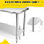 Stainless Steel Prep Table, 48*24 Inches Kitchen Work Tables with Wheels, NSF Commercial Worktable for Restaurant and Home