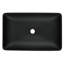 Lavabo de salle de bain rectangulaire en verre noir mat avec robinet et drain escamotable noir mat L 22 po x l 14 po x H 4 po