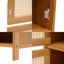 Table de chevet moderne en bambou à 2 tiroirs avec ventilations et pieds surélevés, capacité de charge de 15 kg-2040898097