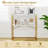 36” Console Table with Wooden Textured Open Shelves & Metal Frame for Hallway White