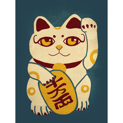 Teneshia Lucky Cat II 1 Piece Wrapped Canvas Wall Art