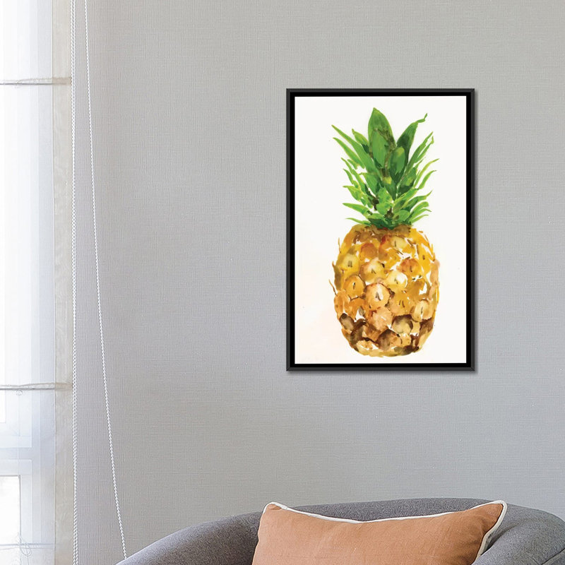 " Pineapple I " by PI Studio, 26" H x 18" W x 1.5" D, Black Framed Canvas, No Mat