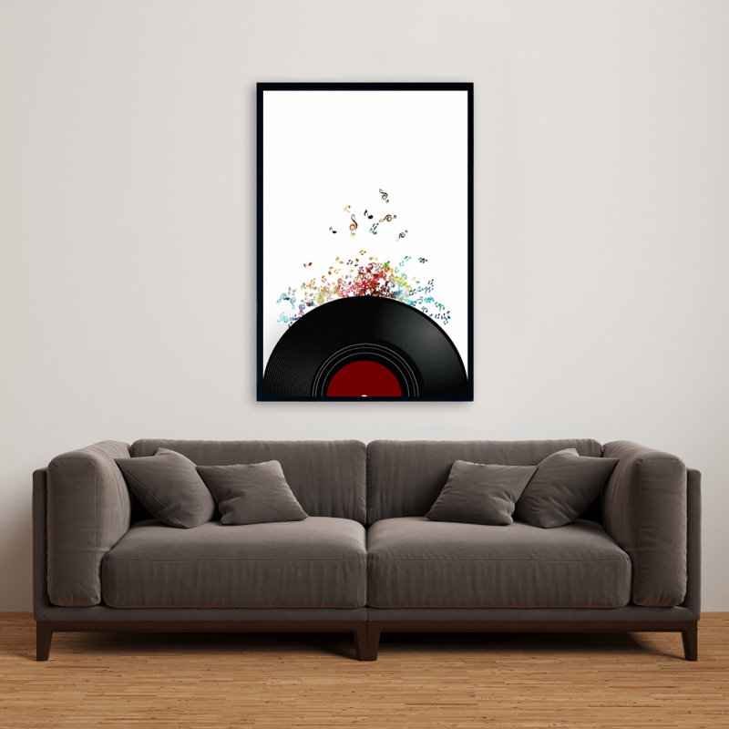 «Notes Escaping From A Vinyle» sur toile