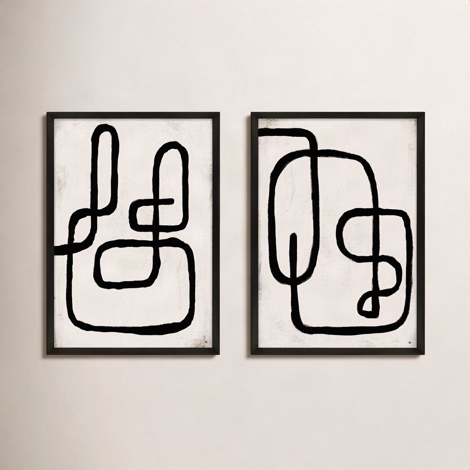 Linework by StudioM, Black Framed Paper, 25" H x 35" W x 1.25" D