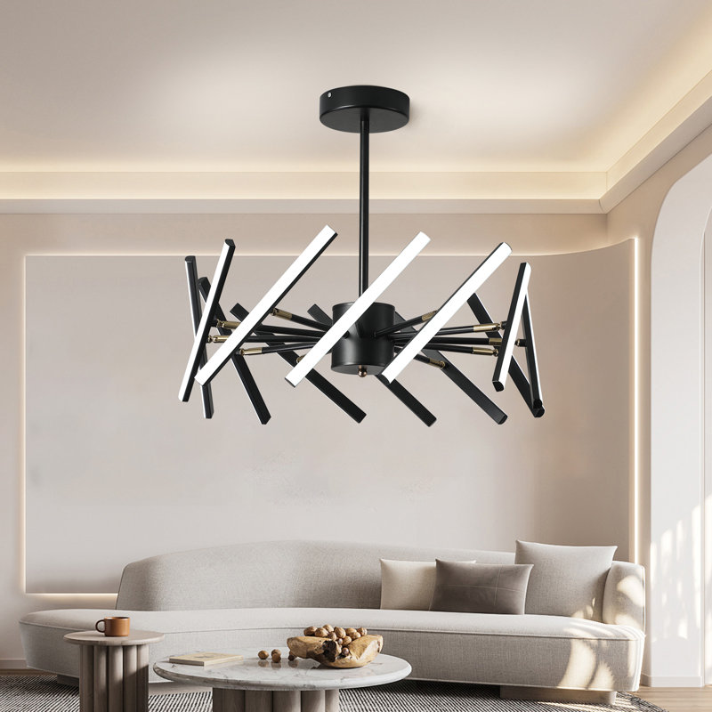 Lustre linéaire moderne à 12 lumières DEL Spoutnik