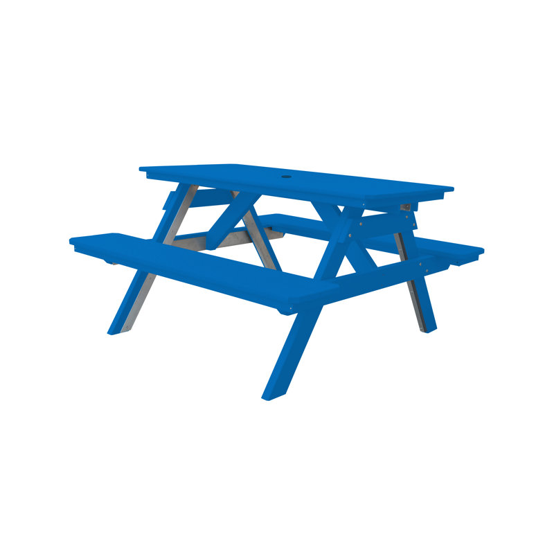Table de pique-nique rectangulaire, Bleu, L 55 po x L 60 po