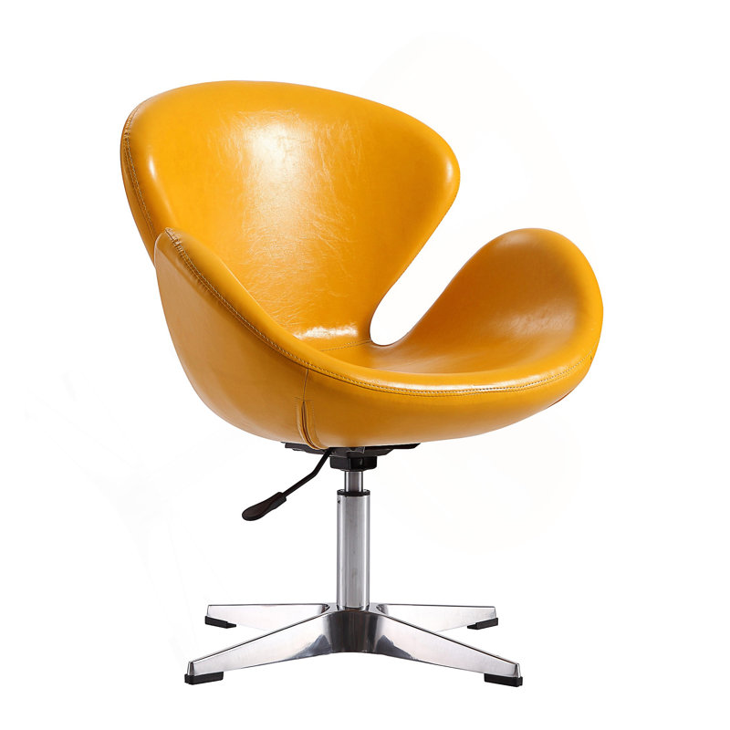 Fauteuil ballon pivotant rembourré en laine Raspberry, Jaune