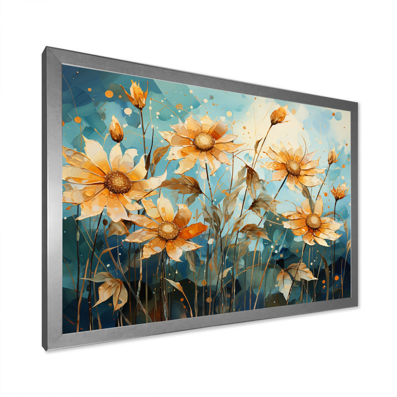 Rêves de tournesols surréels surréels, Cadre photo argenté, H 16 po x l 32 po x P 1 po