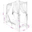  Chaise longue simple avec auvent et rideaux en bois d'acacia massif-1527279539-1527279549