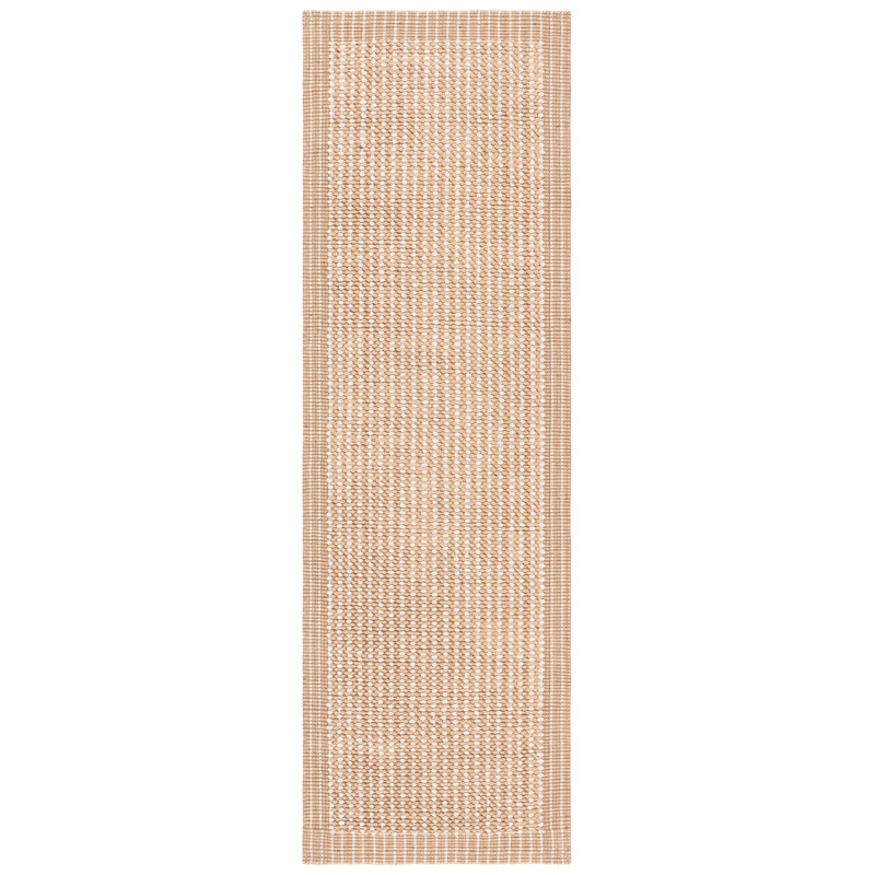 Erroll Pollux Hand Loomed Jute Ivory/Beige Area Rug, Runner 2'6" x 8'