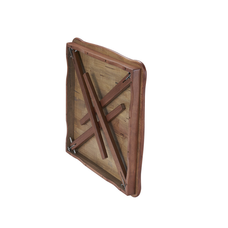 Cherry Scalloped Edge Hardwood Folding Card Table