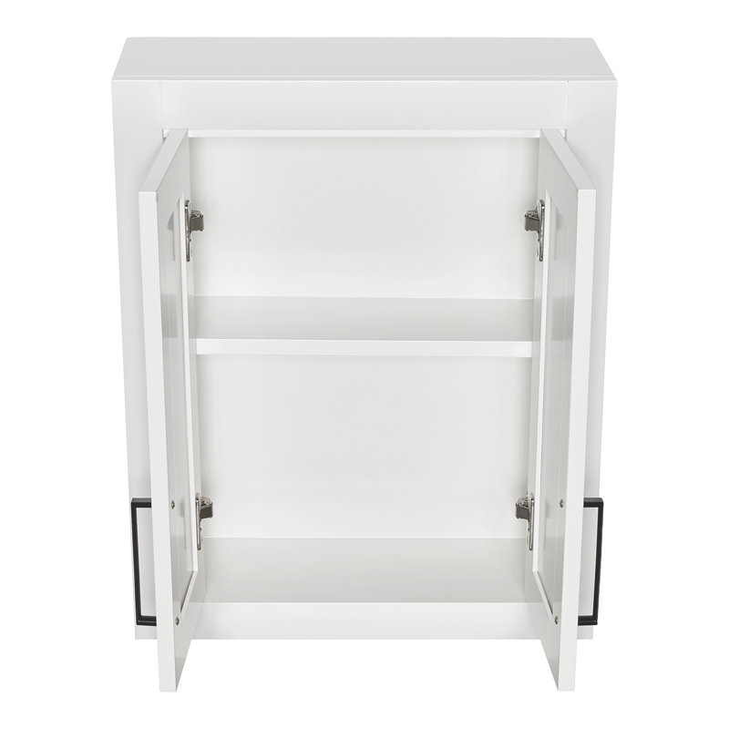 Armoire murale en bois massif H 26 po x l 21 po, H 26 po x l 21 po x P 19,5 po, Blanc / Blanc