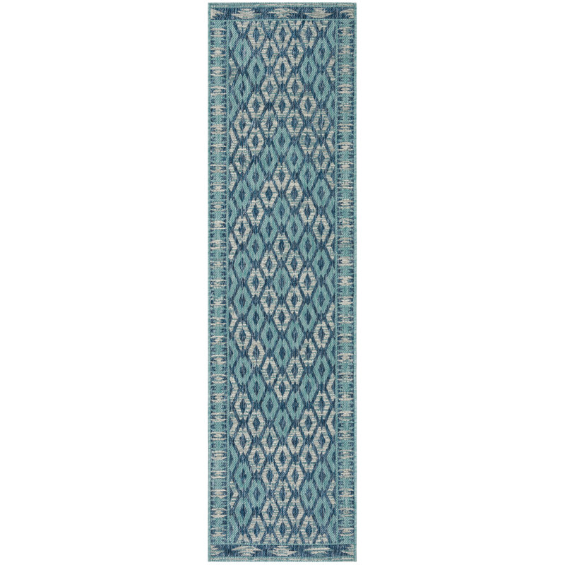 Tapis d'intérieur / extérieur à motif géométrique Amarien Performance, Tapis de couloir 2 pi 3 po x 6 pi 7 po