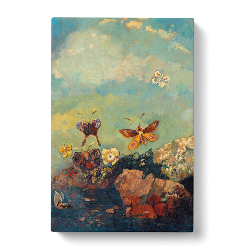 Butterflies by Odilon Redon - Wrapped Canvas, 76cm H x 50cm W x 3cm D