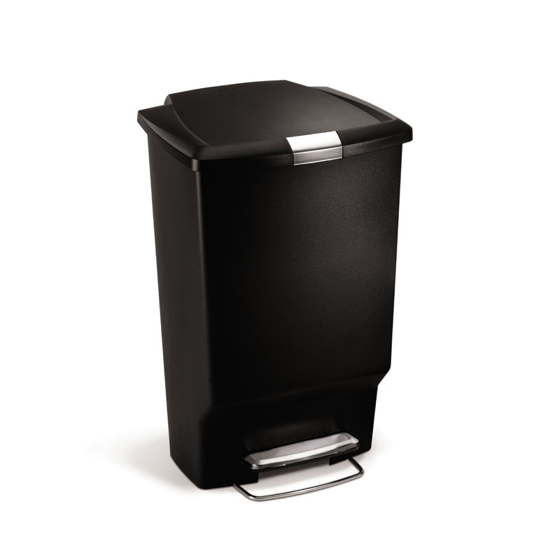 Simplehuman 45L Plastic Rectangular Pedal Bin, Grey