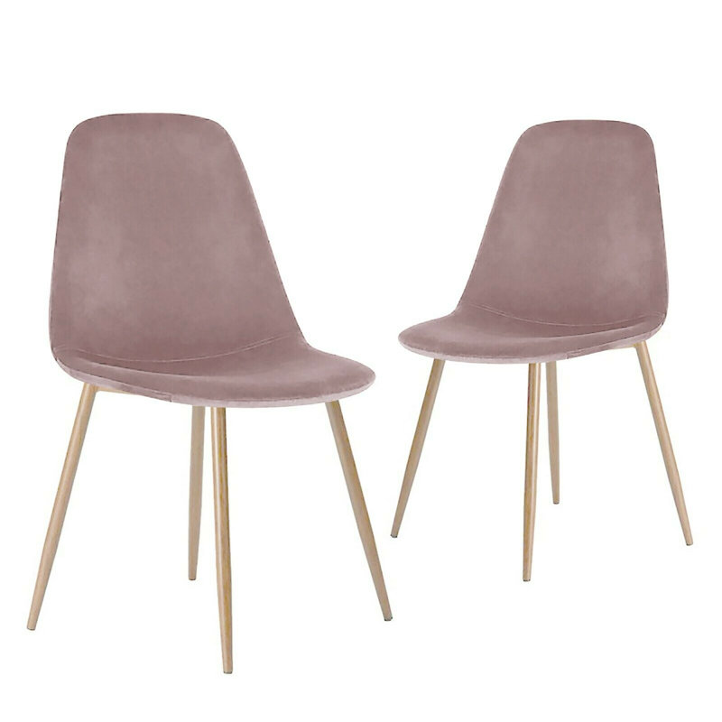 Daniaal Upholstered Dining Chair, Blue, Light Brown