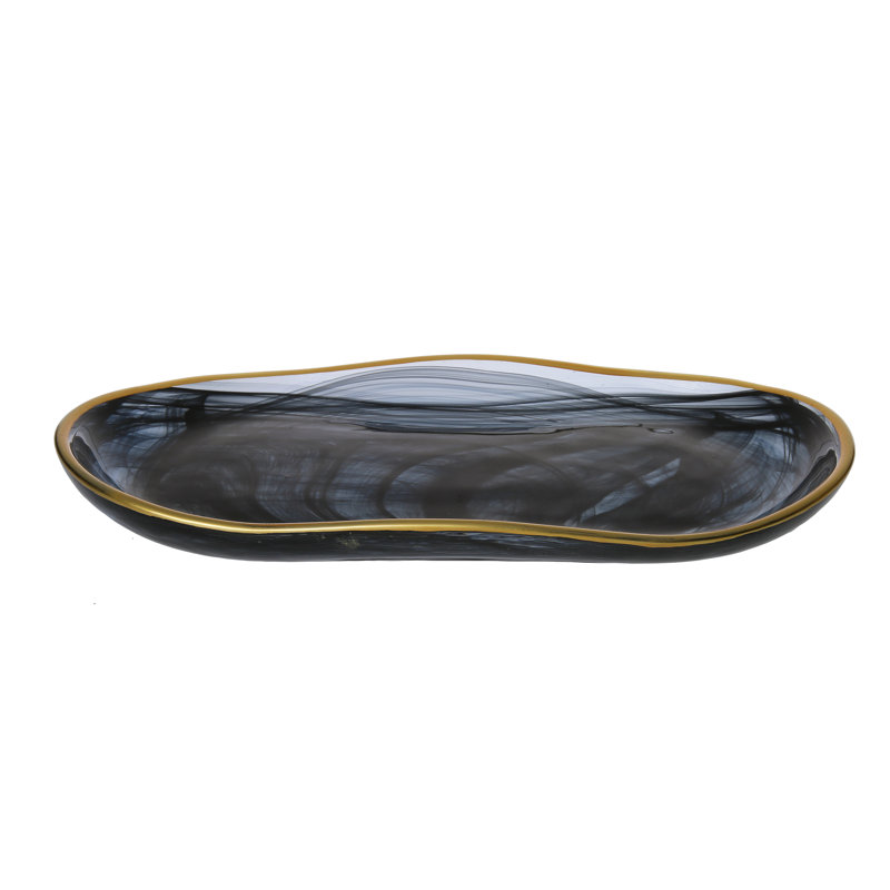 Eloisa Glass Tray, 1" H x 13.75" W x 7.5" D