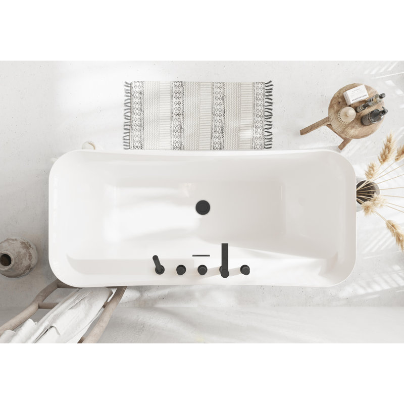 Dezra 66.94'' x 30.75'' Soaking Bathtub, Matte Black