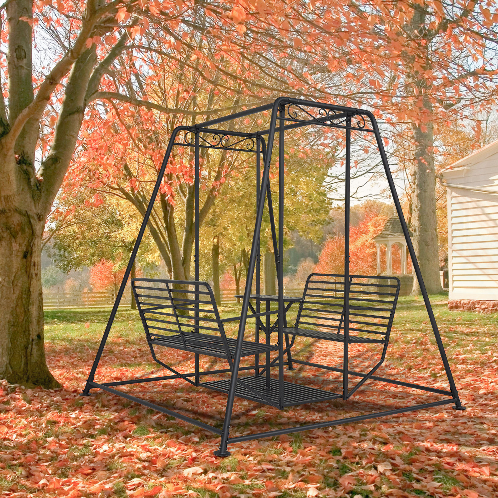 Red Barrel Studio® Sotera Metal Outdoor Rocking Chair | Wayfair