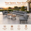 Ensemble de conversation élégant pour le jardin - Canapé modulaire d'extérieur avec tables gigognes rondes-1107833567