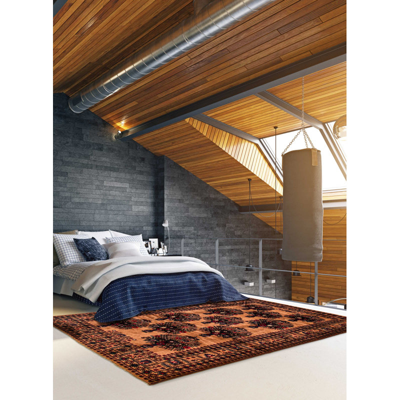 Tapis brun clair Teimani 6 pi 9 po x 9 pi 8 po
