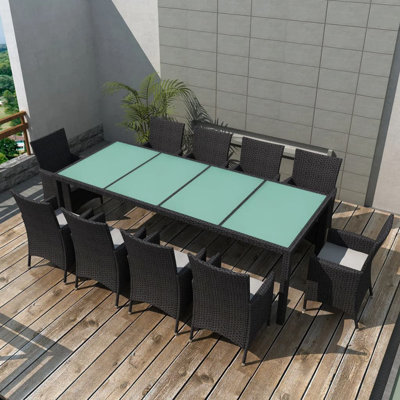 Kruse Rectangular 10 - Person Dining Set with Cushions