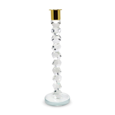 Grand chandelier en cristal avec pointe argentée - H 14,25 po