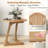 2 PCS Teak Wood Side Table Round Sofa End Table with Slatted Tabletop Nightstand