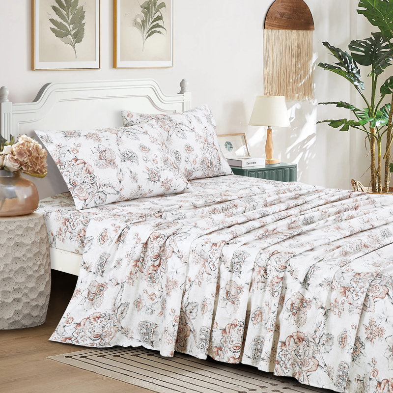 Ensemble de draps imprimés 3-4 pièces Jcrown, Ensemble de draps pour lit simple TG avec 1 taie d