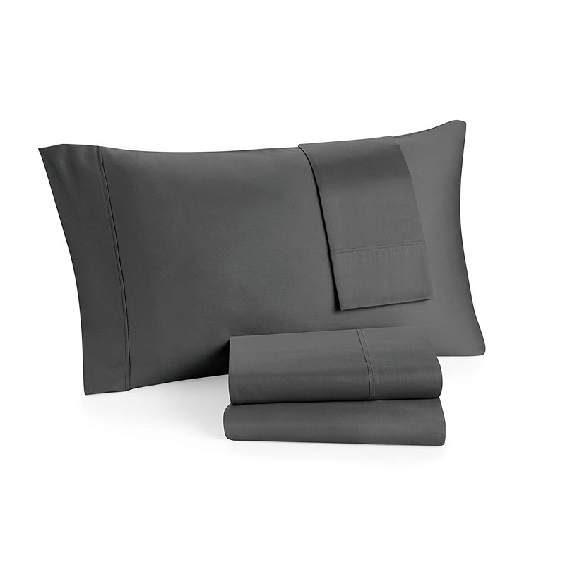 Hotel Bedding Sheet Set, King Sheet Set + Fitted Sheet + 2 Pillowcases, Gray