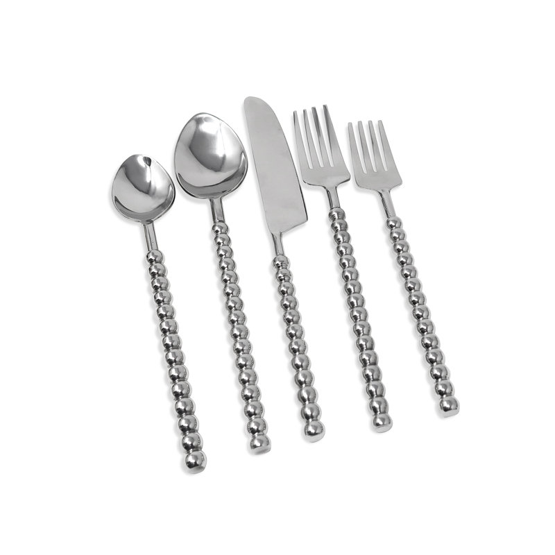 Bungalow Rose Jacynda Stainless Steel Flatware Set - Service for 4, Silver