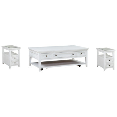 Fontenot Rectangular Cocktail Table With 2 Chairside End Table